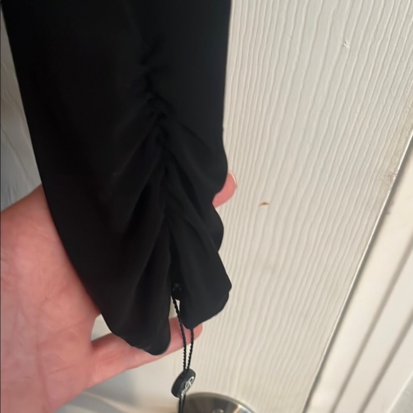 Adrianna Papell Black Cowl Neck Ruched Cocktail Dress - Picture 5 of 7